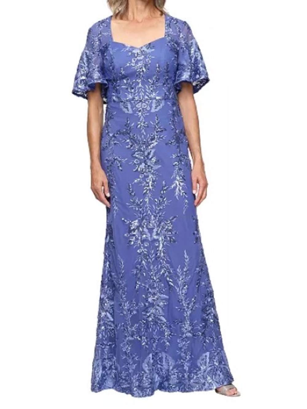 Alex Evenings Embroidered Sweetheart Ball Gown